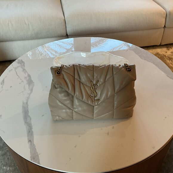 Saint Laurent Puffer Medium in Nappa Leather in Dark Beige - Picture 3 of 8